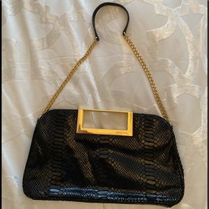 Black Snake Skin Michael Kors Gold chain purse